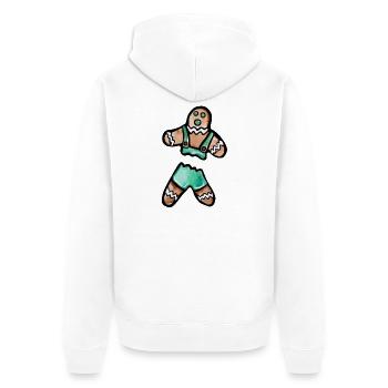 Lebkuchen-Bayerisches Outfit - Unisex Premium Bio Zip Hoodie - Weiß - Hinten - Thijin (182cm)