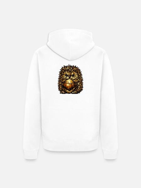 Kastanienigel - Unisex Premium Bio Zip Hoodie - Weiß