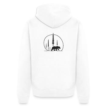 Bär im Wald Silhouette Natur geschenkidee freunde - Unisex Premium Bio Zip Hoodie - Weiß - Hinten - Thijin (182cm)