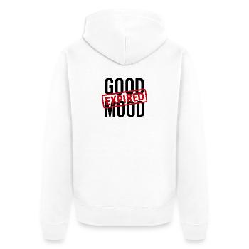 GOOD MOOD EXPIRED - Unisex Premium Bio Zip Hoodie - Weiß - Hinten - Thijin (182cm)