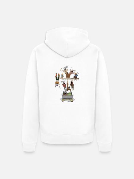 pirate ship car - Unisex Premium Organic Zip Hoodie - white
