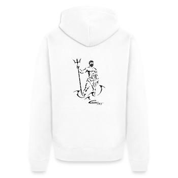 Sternzeichen Wassermann - Unisex Premium Bio Zip Hoodie - Weiß - Hinten - Thijin (182cm)