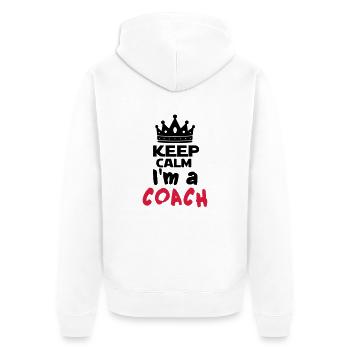 I'm a coach - Veste à capuche bio Premium Unisexe - blanc - Dos - Thijin (182cm)