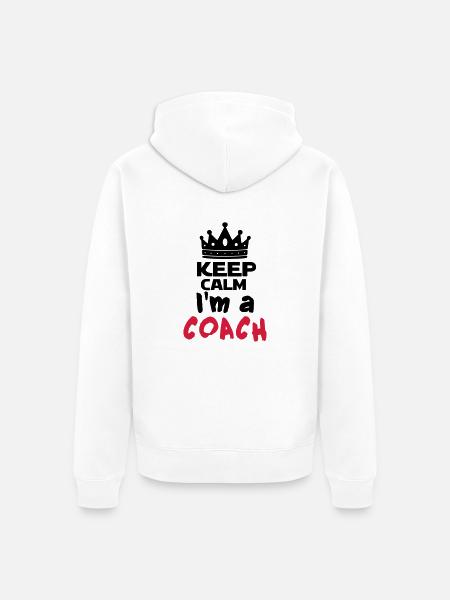 I'm a coach - Veste à capuche bio Premium Unisexe - blanc