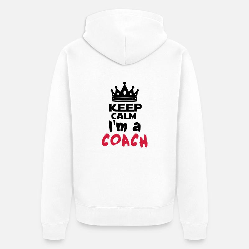 I'm a coach - Veste à capuche bio Premium Unisexe - blanc