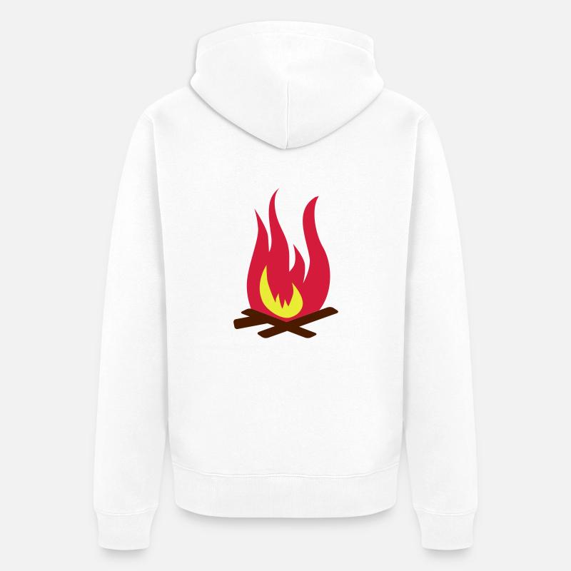 Feu de bivouac - Veste à capuche bio Premium Unisexe - blanc