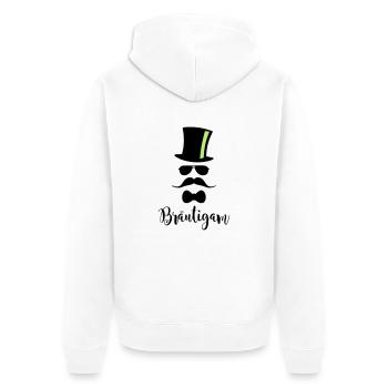 JGA Bräutigam Junggesellenabschied Ehe Hochzeit - Unisex Premium Bio Zip Hoodie - Weiß - Hinten - Thijin (182cm)