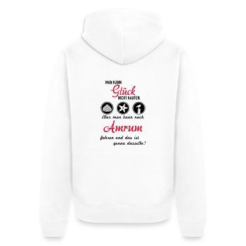 Glück Amrum - Unisex Premium Bio Zip Hoodie - Weiß - Hinten - Thijin (182cm)