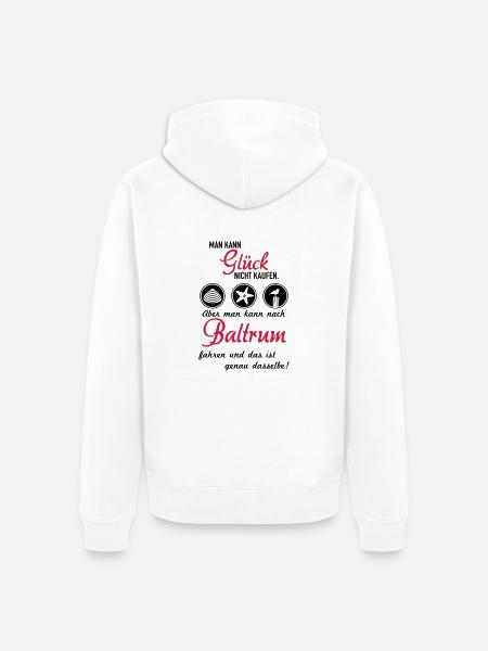 Glück Baltrum - Unisex Premium Bio Zip Hoodie - Weiß