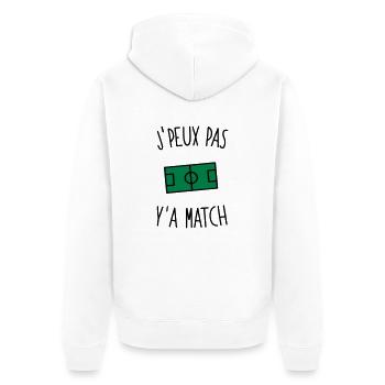 J'peux pas y'a match - Veste à capuche bio Premium Unisexe - blanc - Dos - Thijin (182cm)