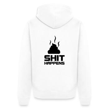 shit happens - Unisex Premium Bio Zip Hoodie - Weiß - Hinten - Thijin (182cm)