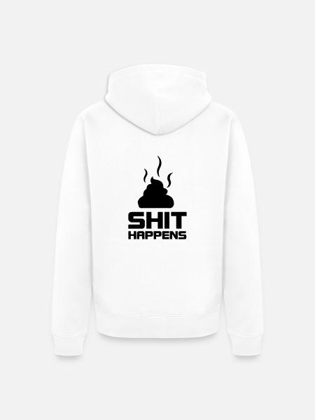 shit happens - Unisex Premium Bio Zip Hoodie - Weiß