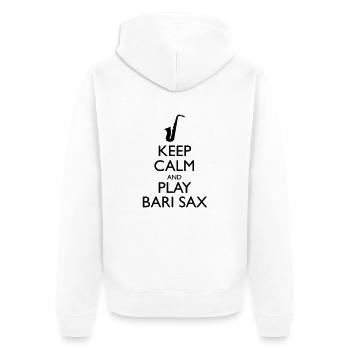 Play Bari Sax - Veste à capuche bio Premium Unisexe - blanc - Dos - Thijin (182cm)