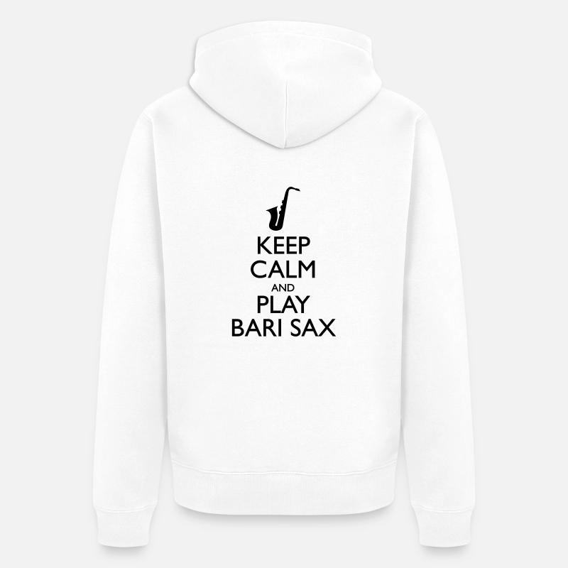 Play Bari Sax - Veste à capuche bio Premium Unisexe - blanc