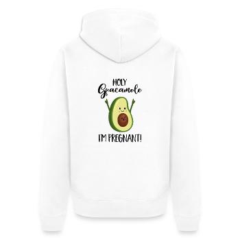 Holy Guacamole I'm pregnant - Schwangerschaft-Baby - Unisex Premium Bio Zip Hoodie - Weiß - Hinten - Thijin (182cm)