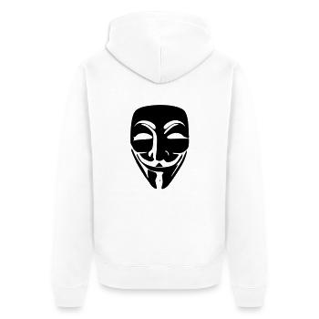Anonymous - Unisex Premium Organic Zip Hoodie - white - Back - Thijin (182cm)