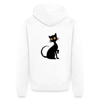 Chat - Unisex Premium Organic Zip Hoodie - white - Back - Thijin (182cm)