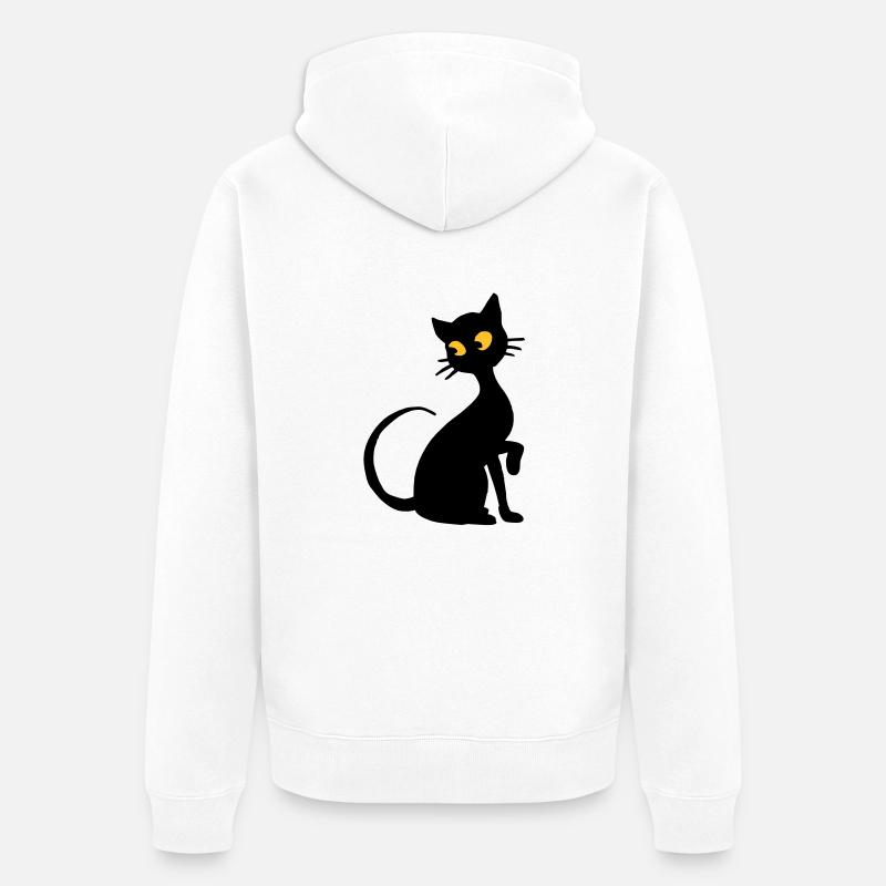 Chat - Veste à capuche bio Premium Unisexe - blanc