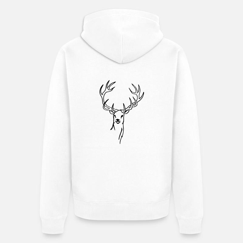 Cerf - Veste à capuche bio Premium Unisexe - blanc