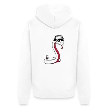 dj cool musik party feiern sonnenbrille kopfhoerer - Unisex Premium Bio Zip Hoodie - Weiß - Hinten - Thijin (182cm)