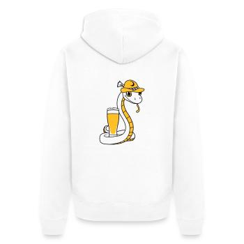 bier bayern alkohol saufen party feier - Unisex Premium Bio Zip Hoodie - Weiß - Hinten - Thijin (182cm)