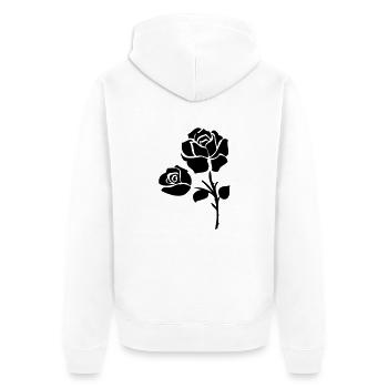 balck_roses_flower - Unisex Premium Bio Zip Hoodie - Weiß - Hinten - Thijin (182cm)