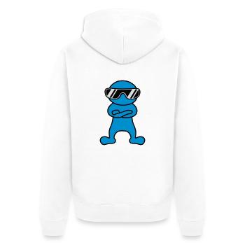 Cool - Unisex Premium Organic Zip Hoodie - white - Back - Thijin (182cm)