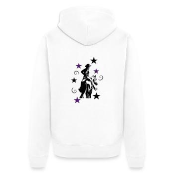 Rider Western Cow-girl avec la silhouette de - Veste à capuche bio Premium Unisexe - blanc - Dos - Thijin (182cm)