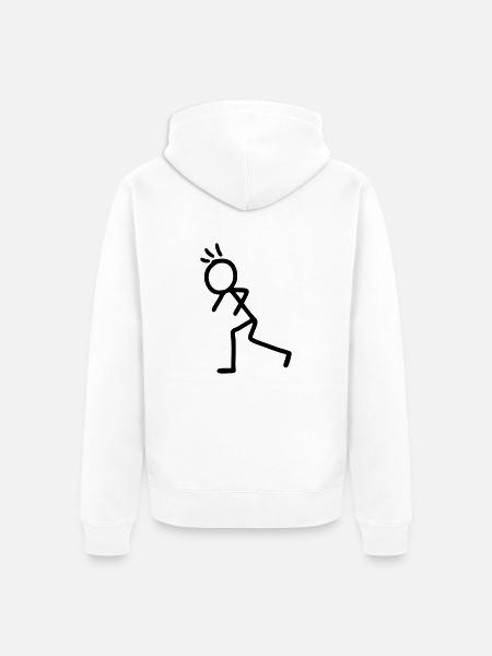 Stick figure - run - Unisex Premium Organic Zip Hoodie - white