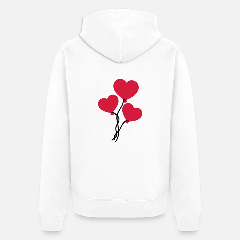 Luftballons - Unisex Premium Bio Zip Hoodie - Weiß