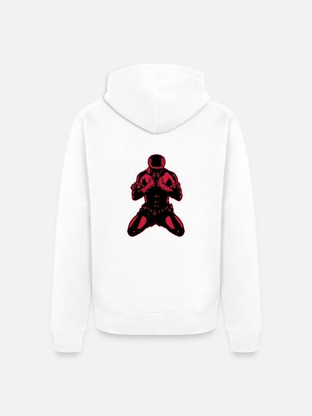 muay_thai_fighter04b - Unisex Premium Organic Zip Hoodie - white