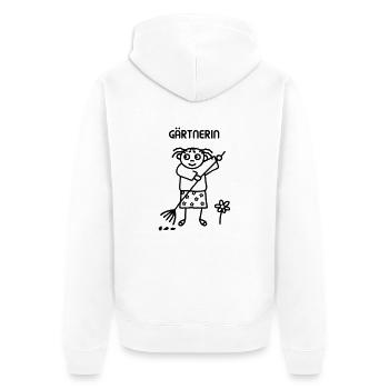 Gärtnerin Gartenarbeit - Unisex Premium Bio Zip Hoodie - Weiß - Hinten - Thijin (182cm)