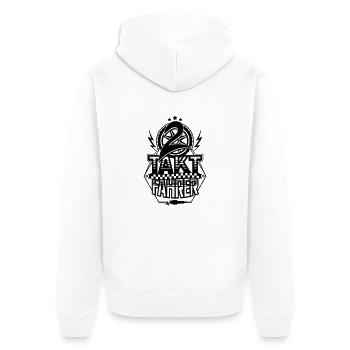 2-Takt-Fahrer / Zweitaktfahrer - Unisex Premium Bio Zip Hoodie - Weiß - Hinten - Thijin (182cm)