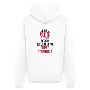 Sister Friend Schwester Soeur Sœur Baby Birth - Unisex Premium Organic Zip Hoodie - white - Back - Thijin (182cm)