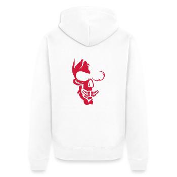 tete de mort crane halloween dessin 02130 - Veste à capuche bio Premium Unisexe - blanc - Dos - Thijin (182cm)
