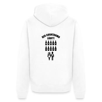 Der Countdown Läuft! (JGA / Junggesellenabschied) - Unisex Premium Bio Zip Hoodie - Weiß - Hinten - Thijin (182cm)