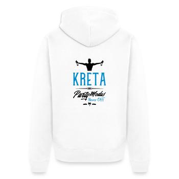 kreta party modus design - Unisex Premium Bio Zip Hoodie - Weiß - Hinten - Thijin (182cm)