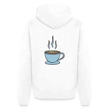 Kaffee - Unisex Premium Bio Zip Hoodie - Weiß - Hinten - Thijin (182cm)