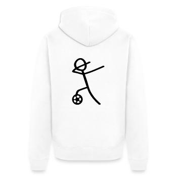 dabbing fussball man - Unisex Premium Bio Zip Hoodie - Weiß - Hinten - Thijin (182cm)