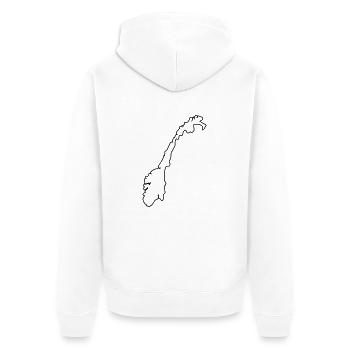 norway map silhouette - Unisex Premium Bio Zip Hoodie - Weiß - Hinten - Thijin (182cm)