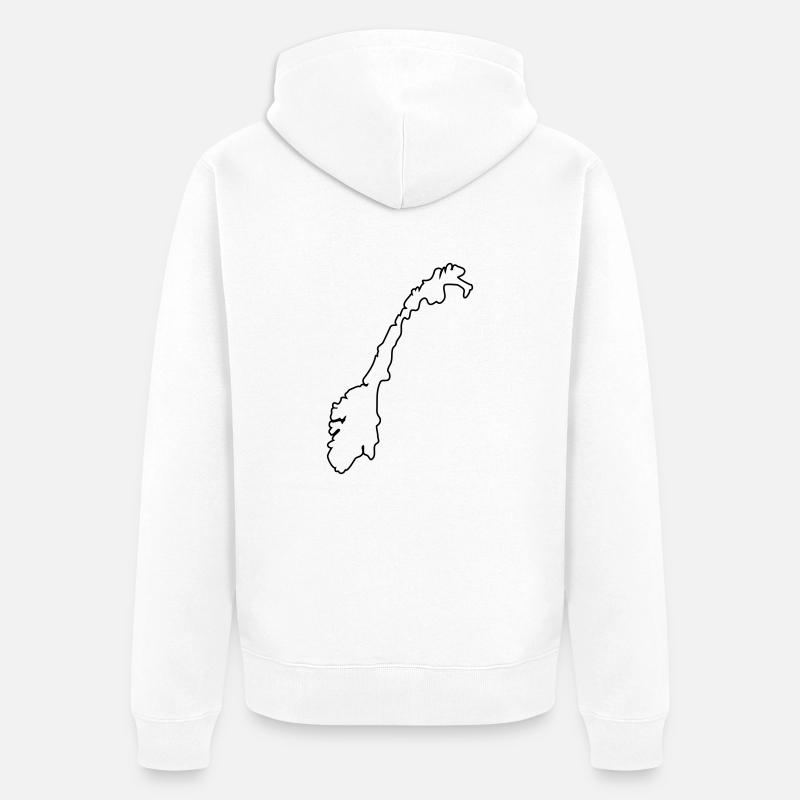norway map silhouette - Unisex Premium Bio Zip Hoodie - Weiß