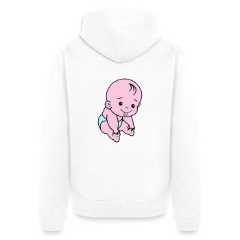 Baby - Unisex Premium Organic Zip Hoodie - white - Back - Thijin (182cm)