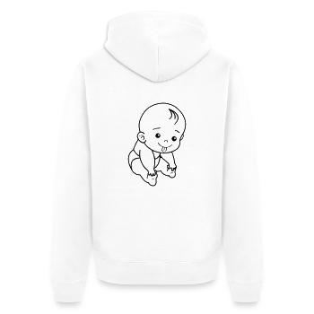 Bébé - Veste à capuche bio Premium Unisexe - blanc - Dos - Thijin (182cm)
