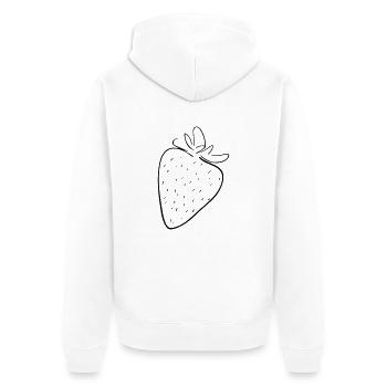 Strawberry Line Art - Minimaliste - Veste à capuche bio Premium Unisexe - blanc - Dos - Thijin (182cm)