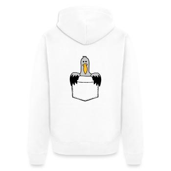 Bag Seagull On the way - Unisex Premium Organic Zip Hoodie - white - Back - Thijin (182cm)