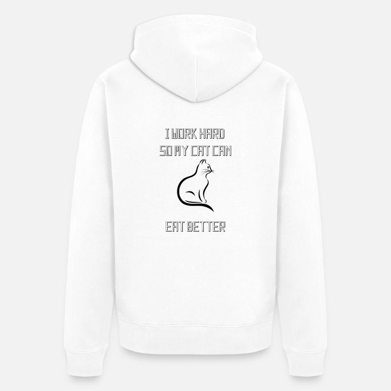 MY CAT IS HUNGRY - Veste à capuche bio Premium Unisexe - blanc