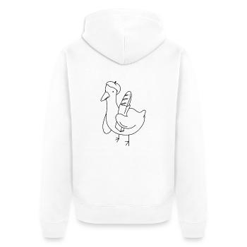 Baguette Canard - Veste à capuche bio Premium Unisexe - blanc - Dos - Thijin (182cm)