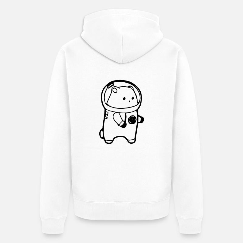 Hamster en combinaison spatiale astronaute - Veste à capuche bio Premium Unisexe - blanc