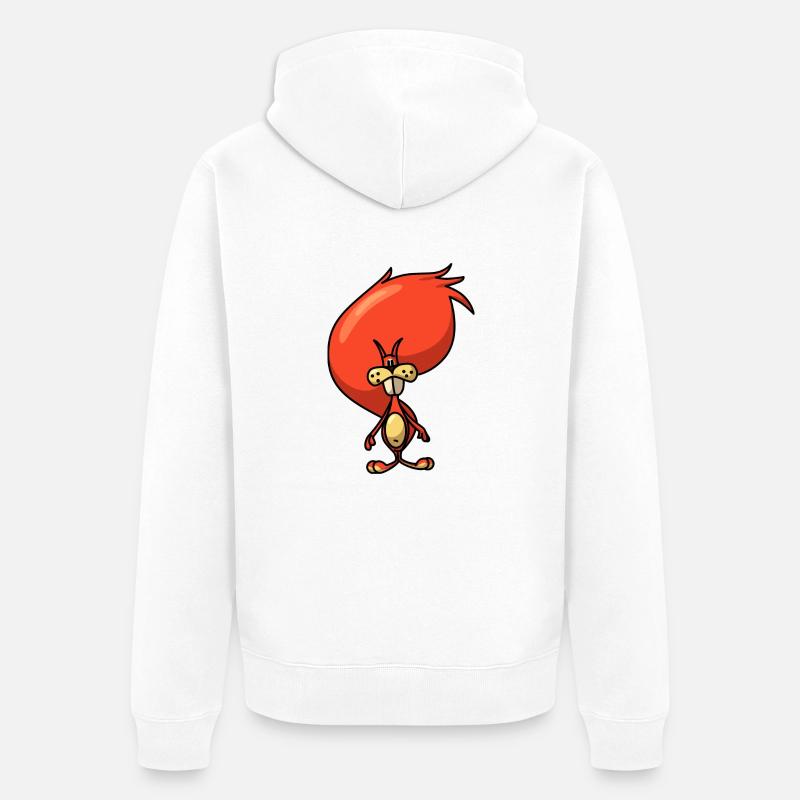 Comic Eichhörnchen - Unisex Premium Bio Zip Hoodie - Weiß