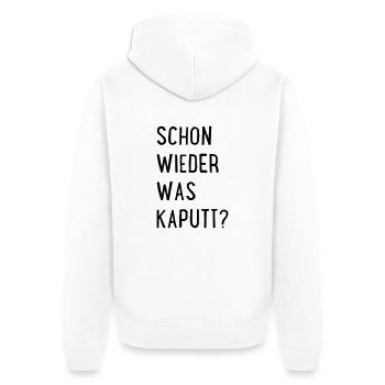 Handwerker - Unisex Premium Bio Zip Hoodie - Weiß - Hinten - Thijin (182cm)